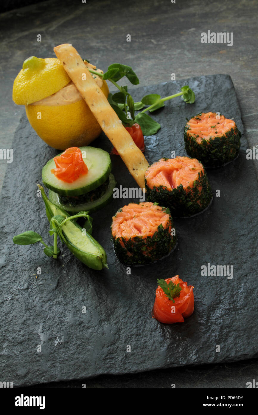 salmon trout starter Stock Photo Alamy