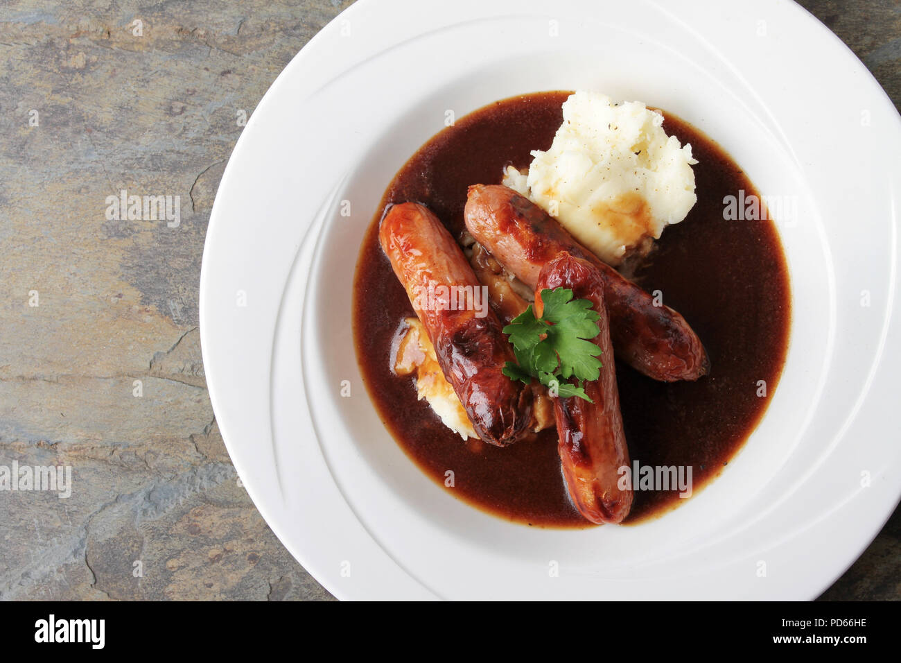 traditional sausage and mashed potato meal Stock Photo Alamy