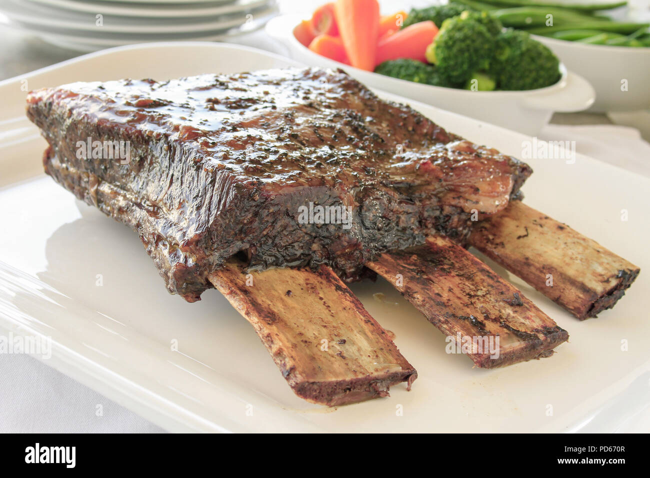 large roast beef rib Stock Photo Alamy