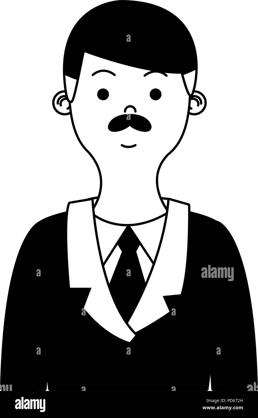 Businessman profile cartoon in black and white Stock Vector Image & Art