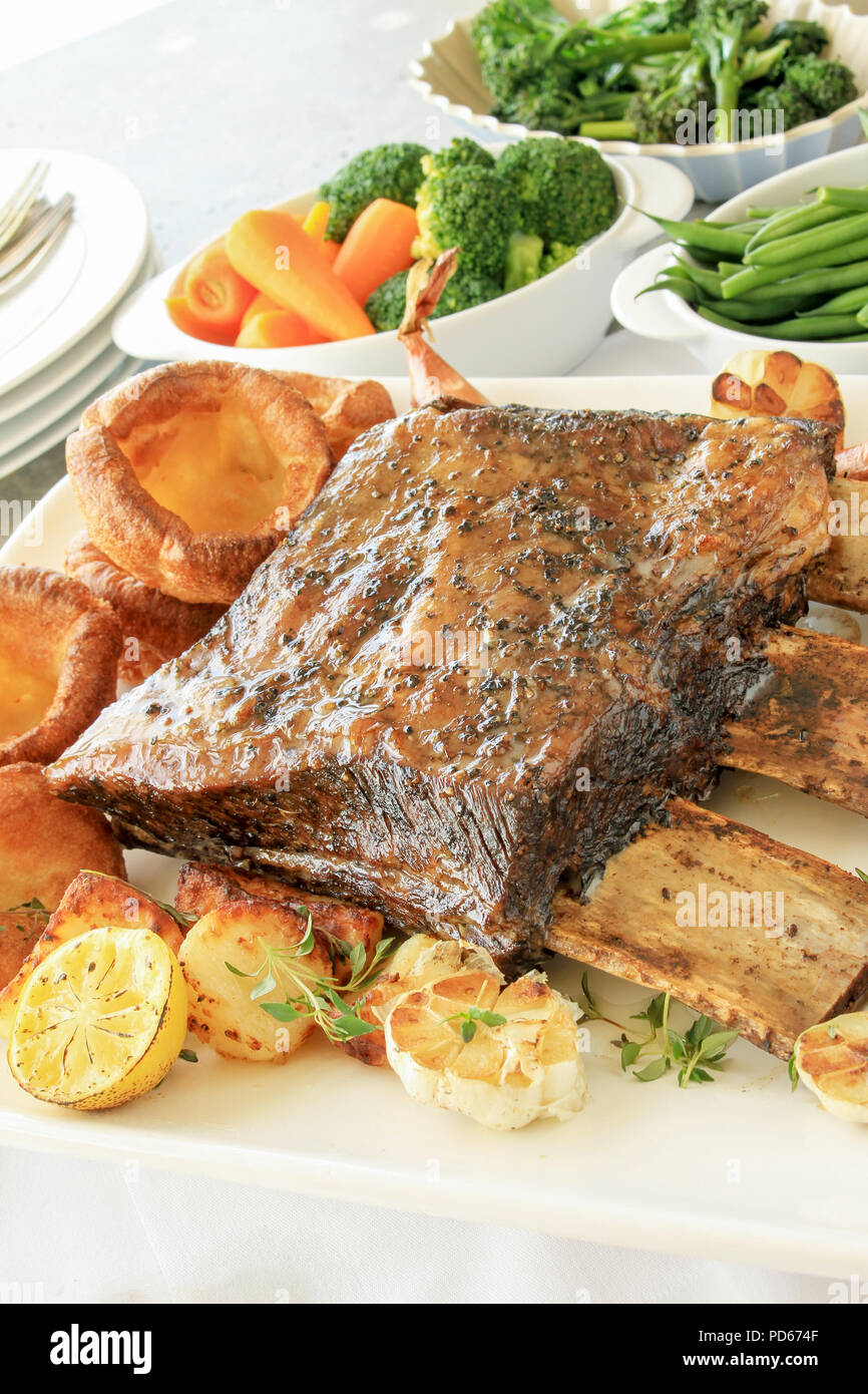 large roast beef rib Stock Photo Alamy
