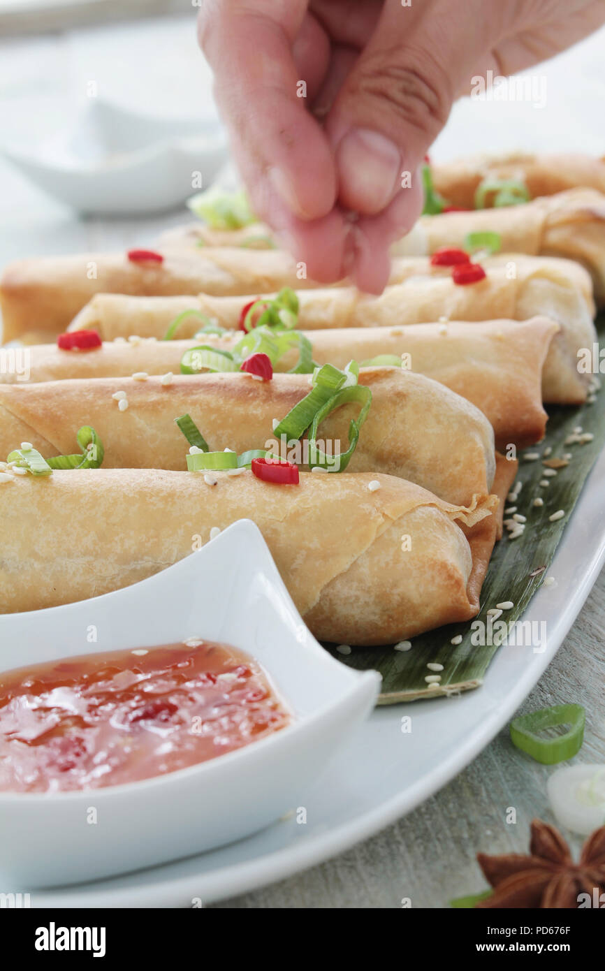 Chop suey rolls hi-res stock photography and images - Alamy