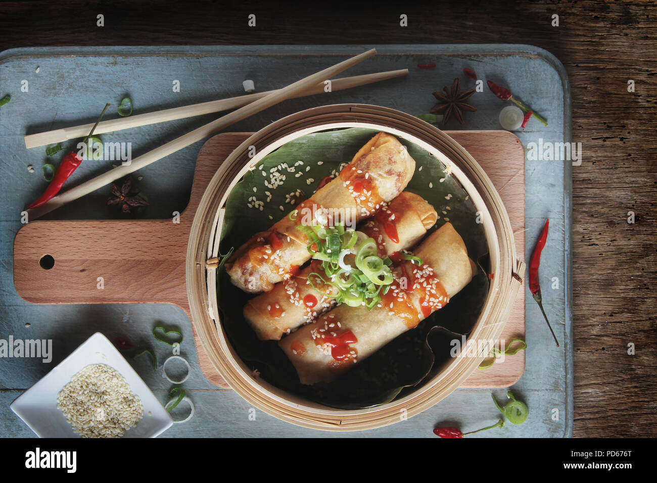 Chop suey rolls hi-res stock photography and images - Alamy