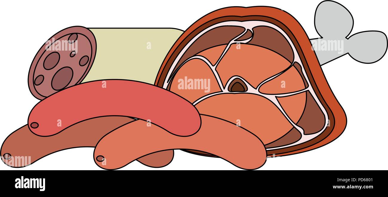 Set of meats Stock Vector