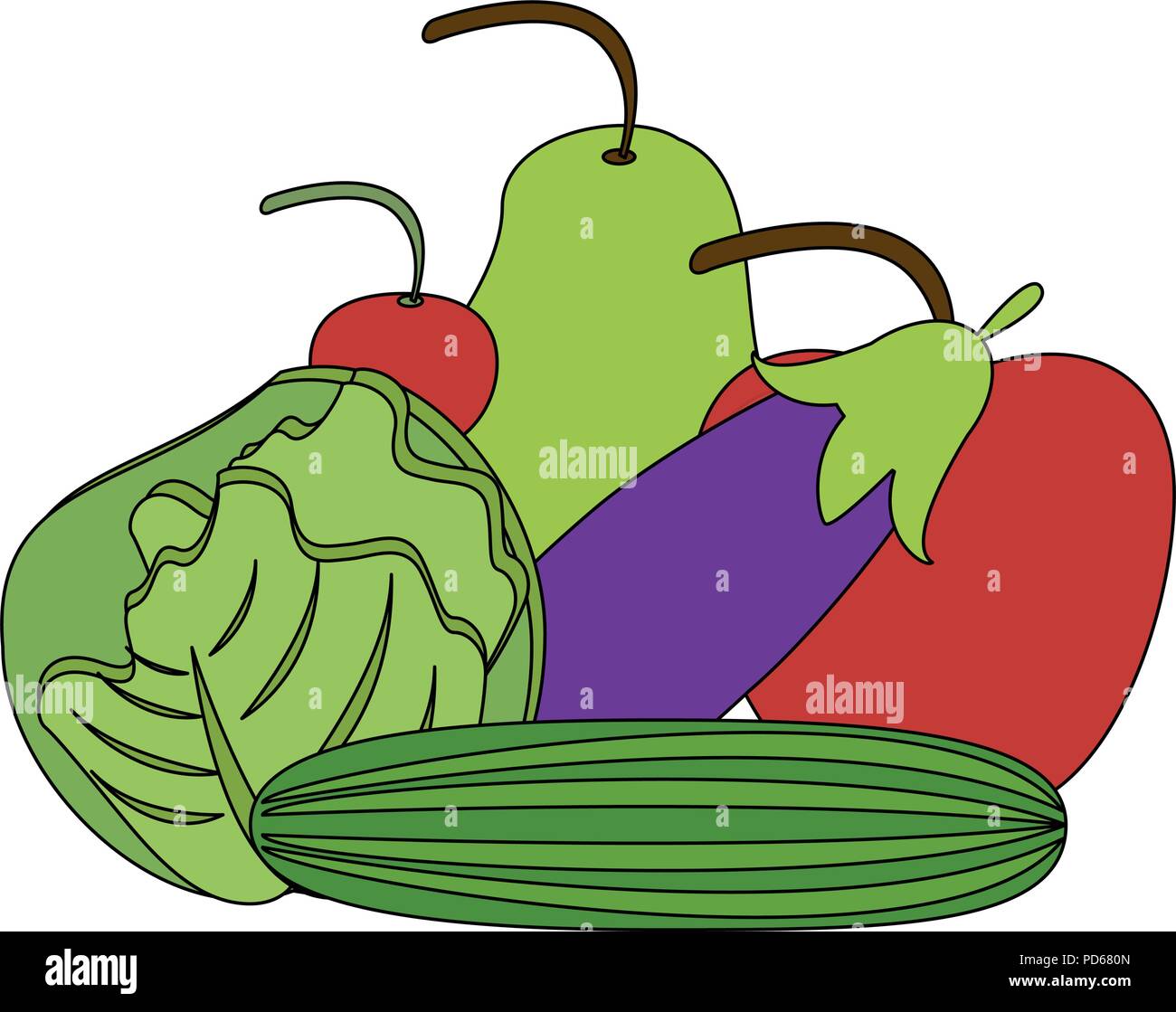 Fruits and vegetables Stock Vector Image & Art - Alamy