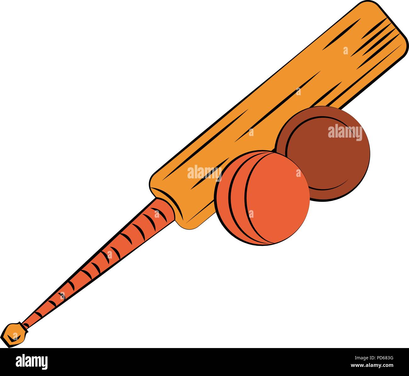Cricket bat and balls Stock Vector Image & Art Alamy