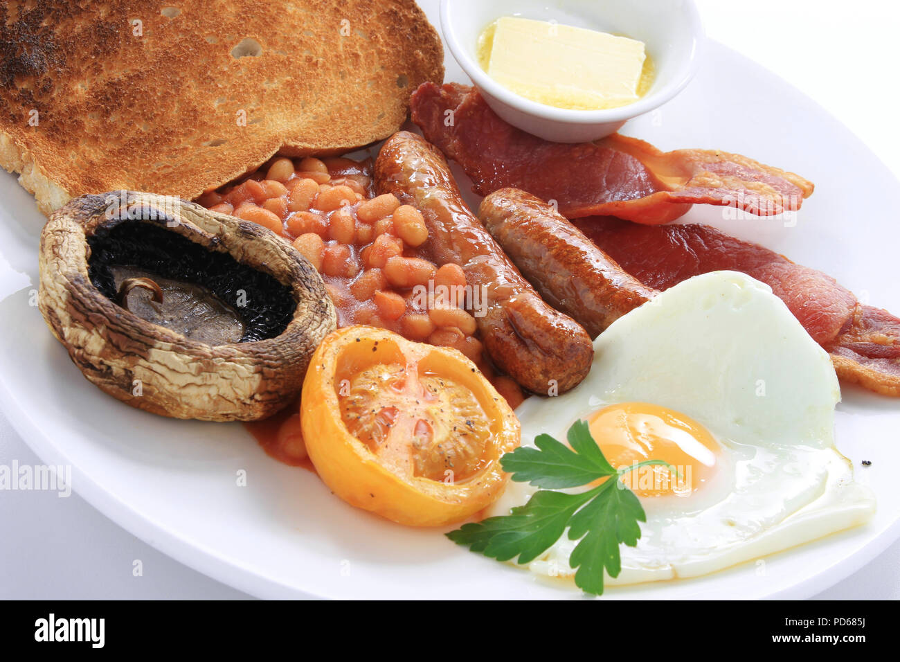 traditional cooked full English breakfast Stock Photo Alamy