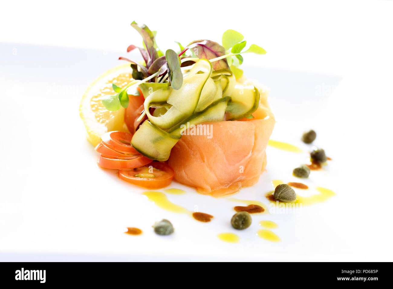 smoked salmon appetizer Stock Photo - Alamy