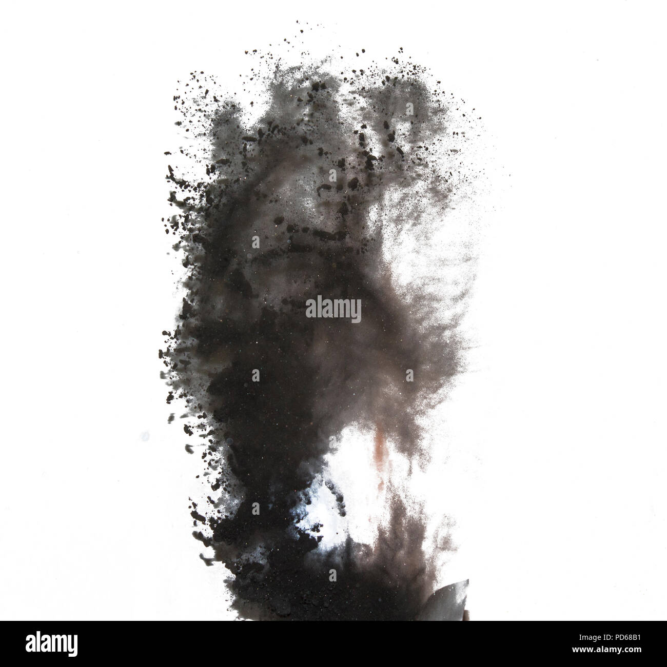 Powder coat fairy dust spray with metallic glitter on white ground