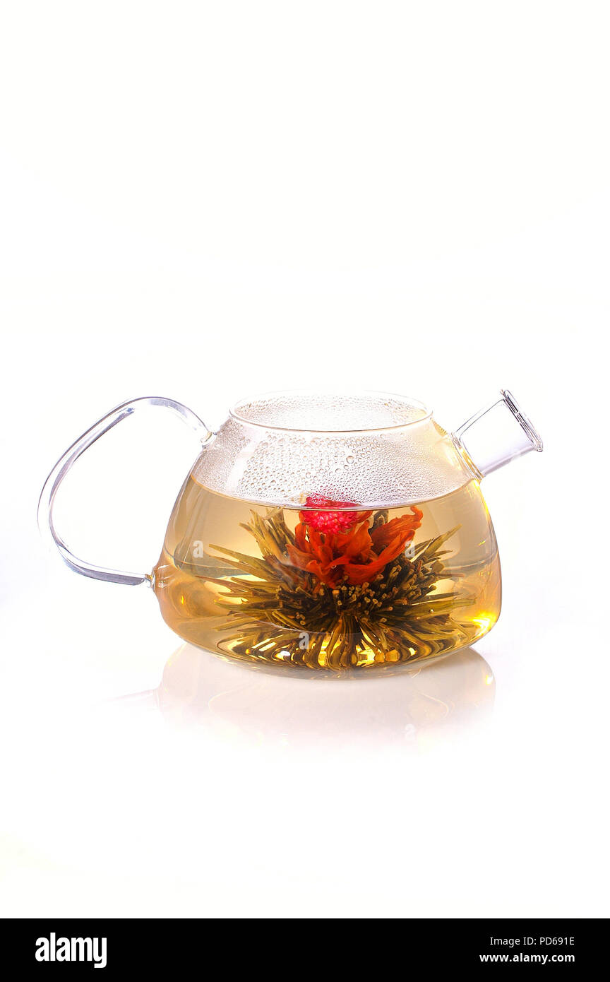 loose flowering tea in pot Stock Photo Alamy