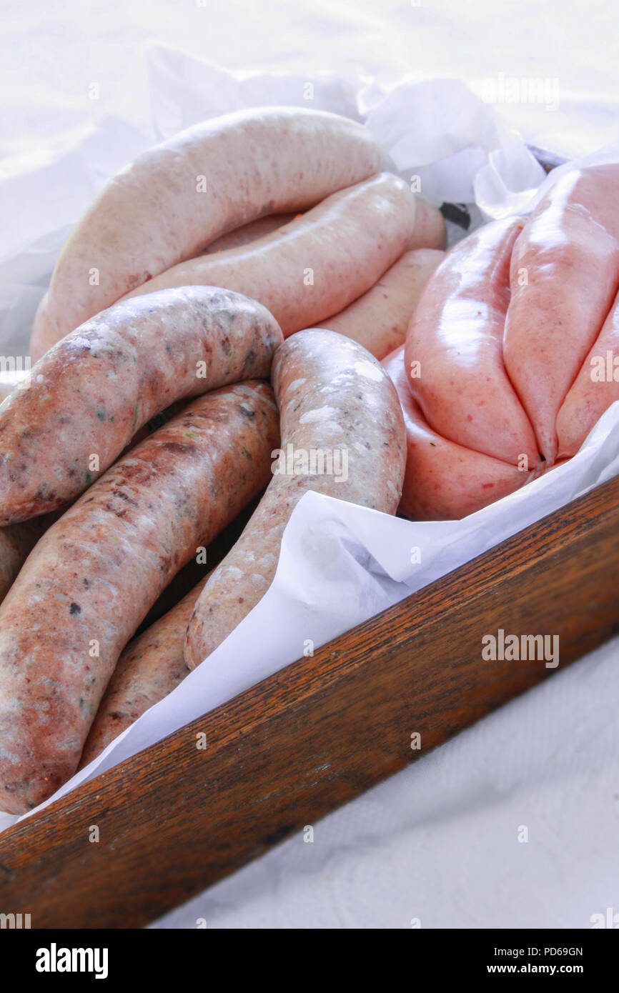 traditional raw British sausages Stock Photo Alamy