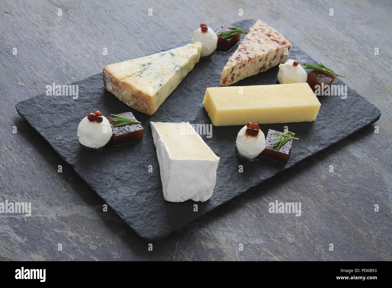 mixed cheese selection Stock Photo