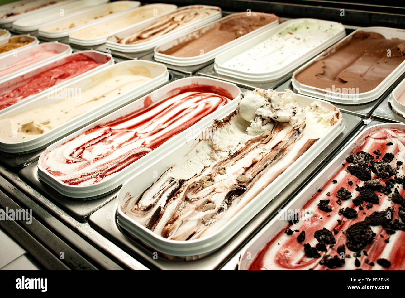 ice cream counter Stock Photo