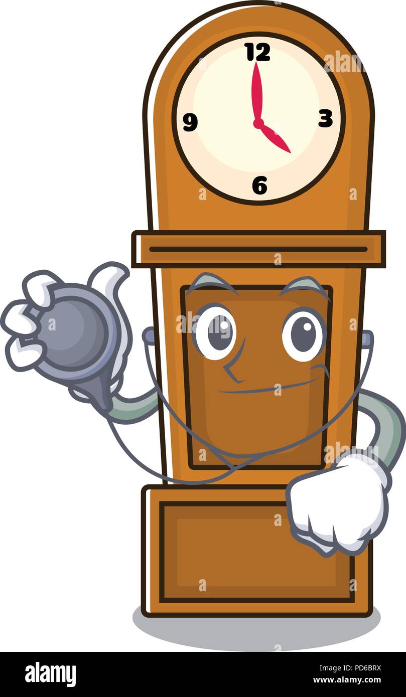 Doctor grandfather clock character cartoon Stock Vector Image & Art Alamy