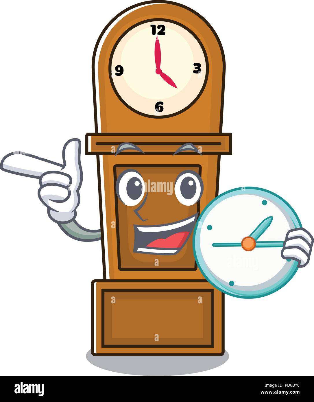 With clock grandfather clock character cartoon Stock Vector Image & Art -  Alamy