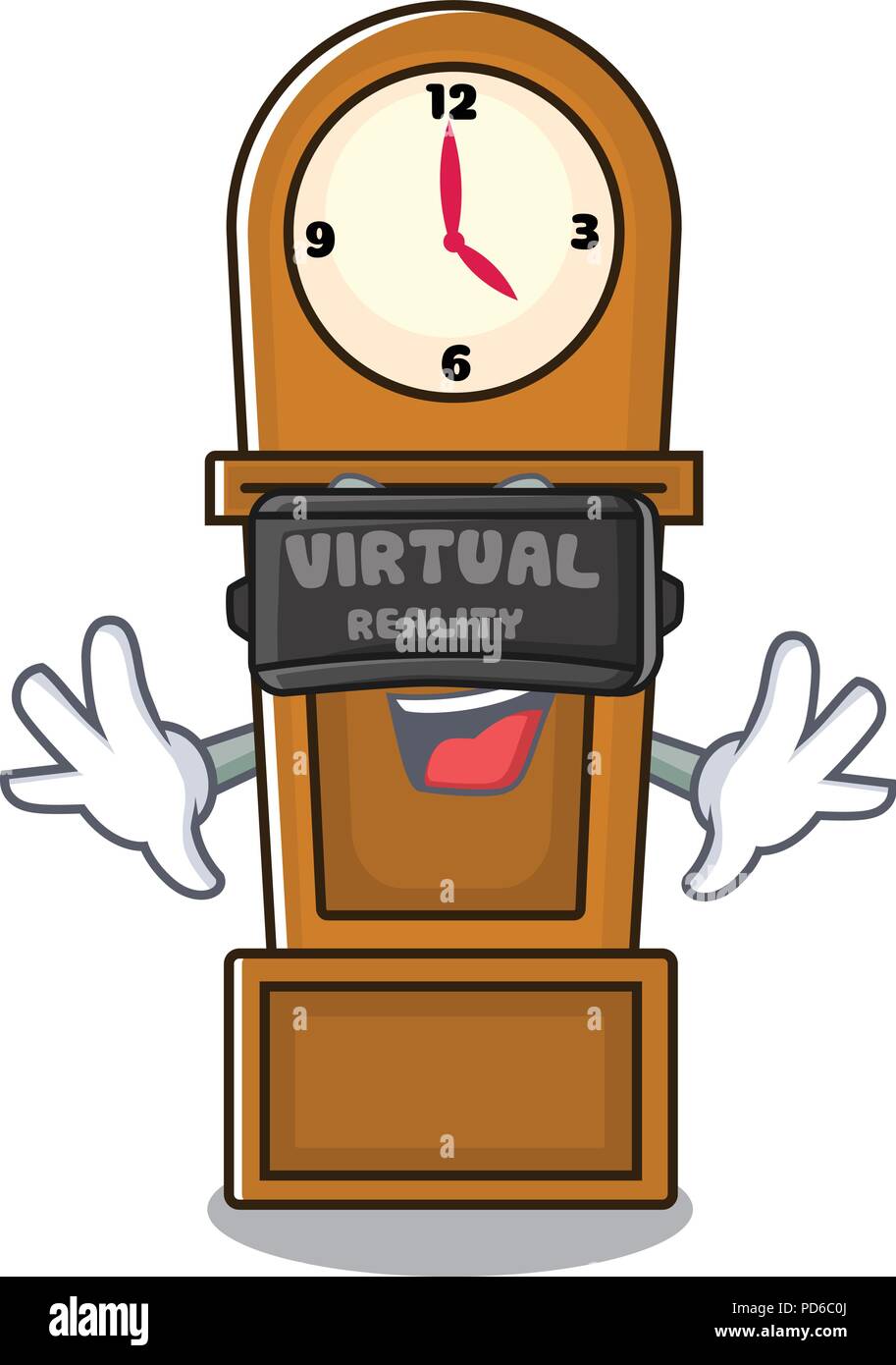 Virtual reality grandfather clock mascot cartoon Stock Vector Image ...