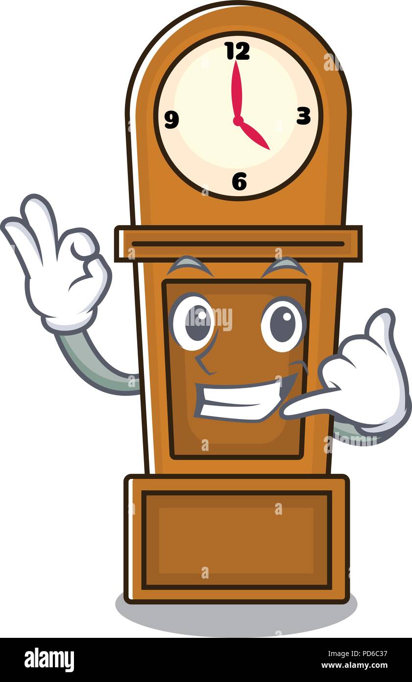 Call me grandfather clock mascot cartoon Stock Vector Image & Art Alamy
