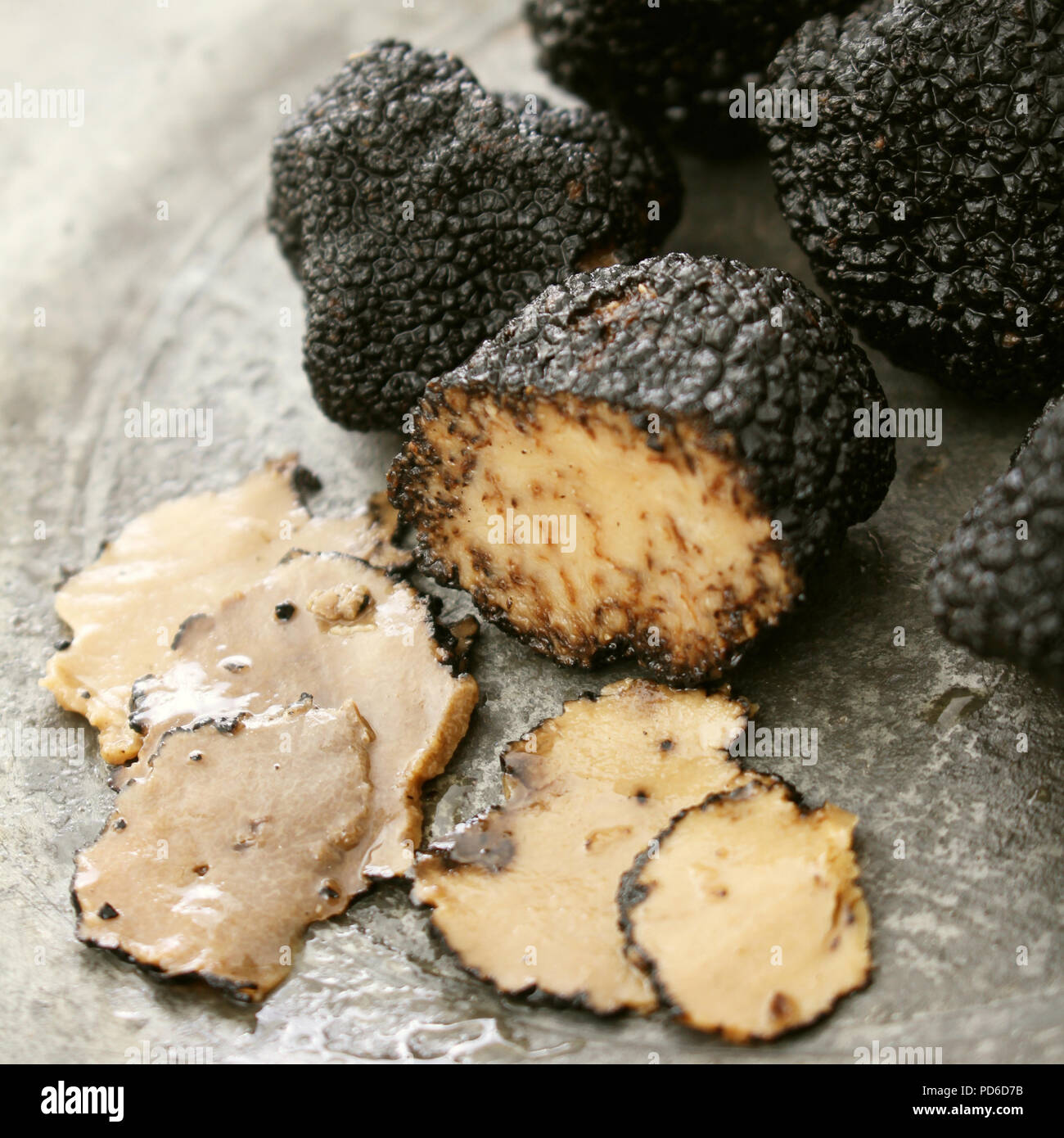 preparing fresh black truffle Stock Photo Alamy