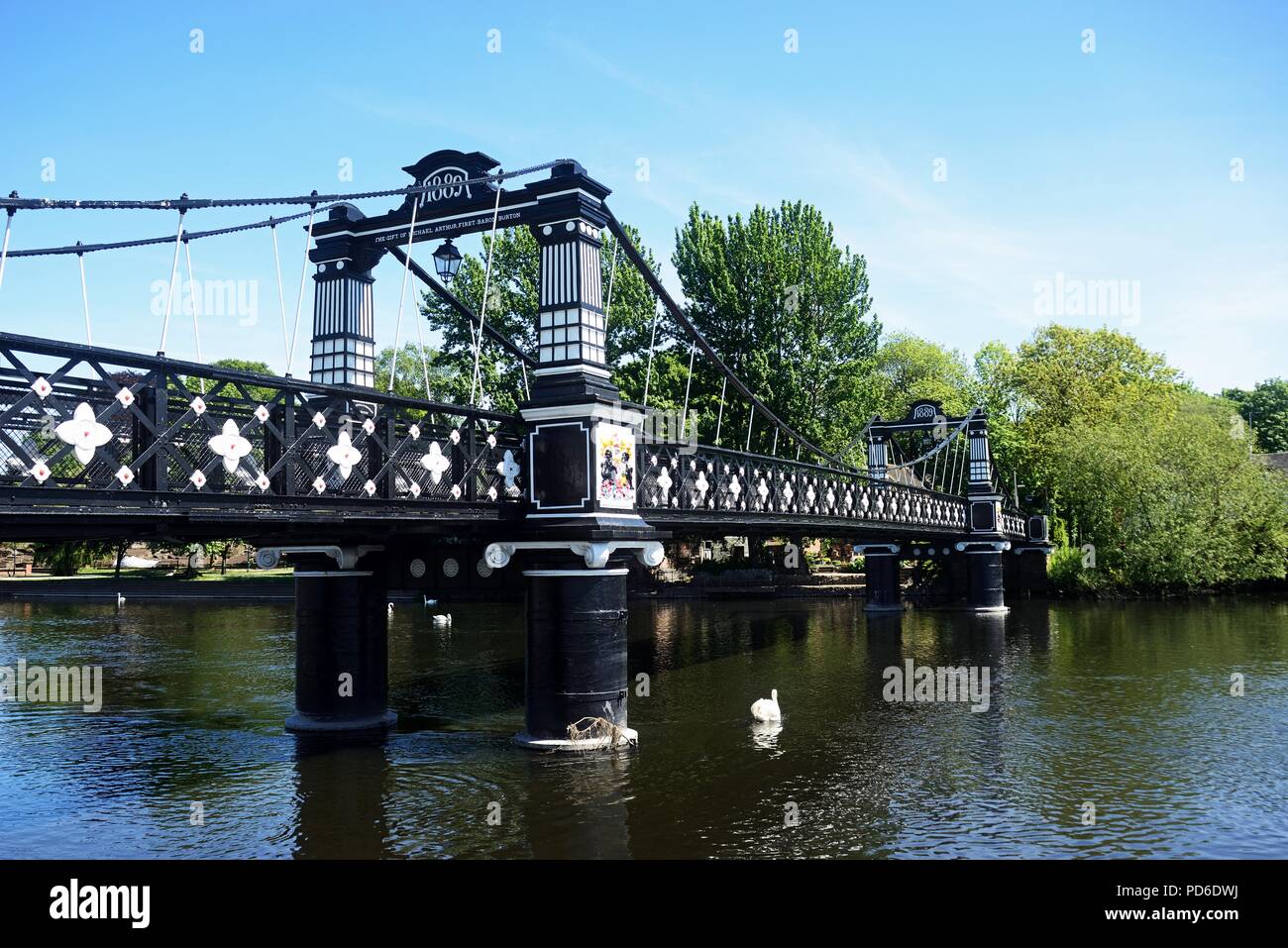 View of the Ferry Bridge also known as the Stapenhill Ferry Bridge and the  River Trent, Burton upon Trent, Staffordshire, England, UK, Western Europe  Stock Photo - Alamy