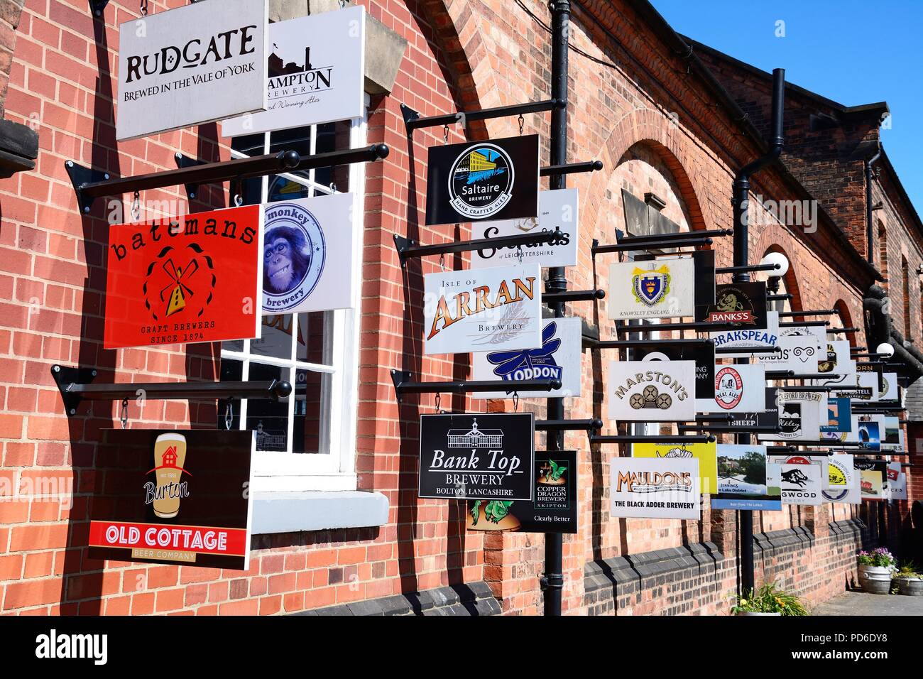 Brewery and beer signs on the wall outside the National Brewery Museum in  Horninglow Street, Burton upon Trent, Staffordshire, England, UK, Western  Eu Stock Photo - Alamy