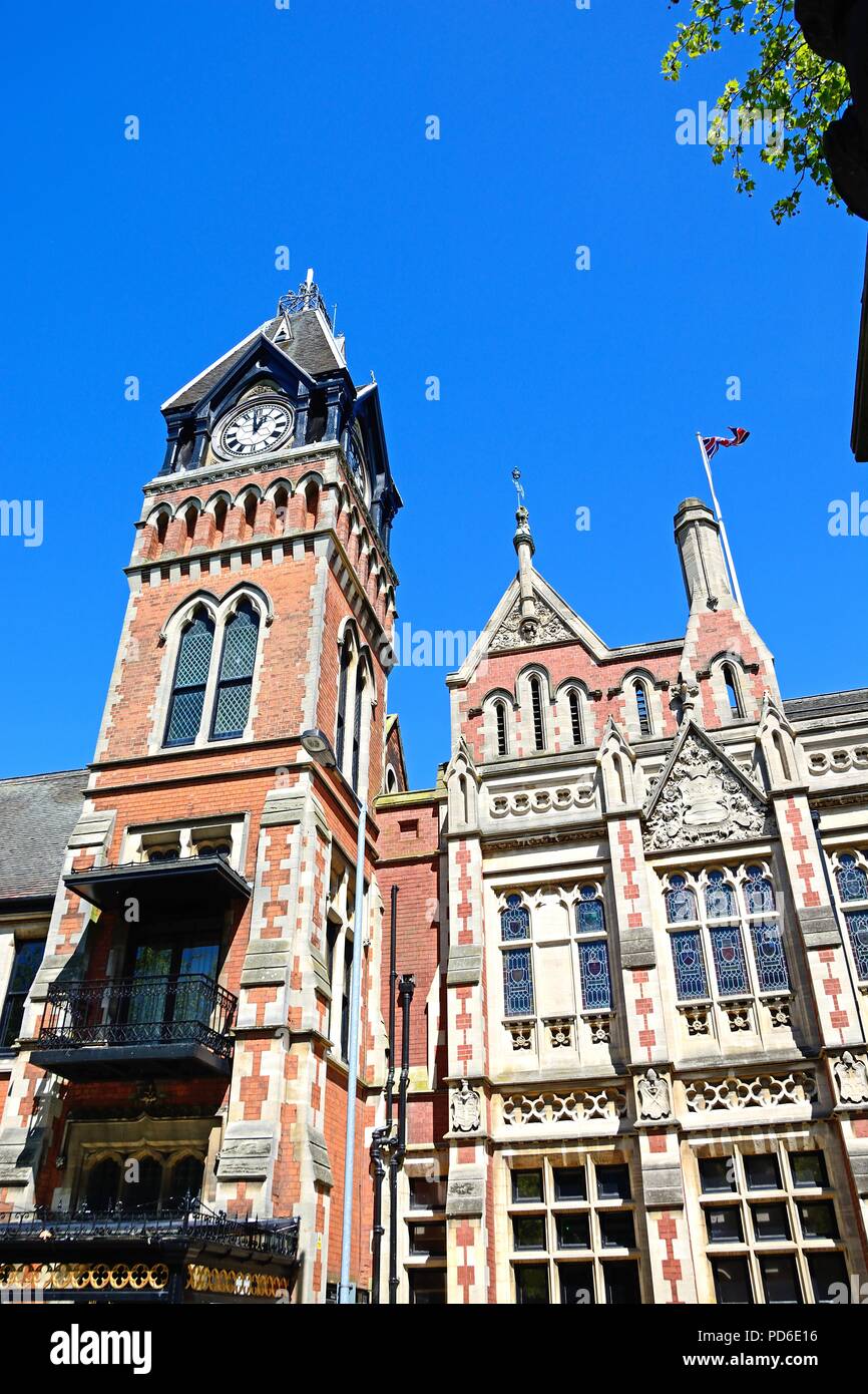 View of the Victorian Town Hall with its decorative clock