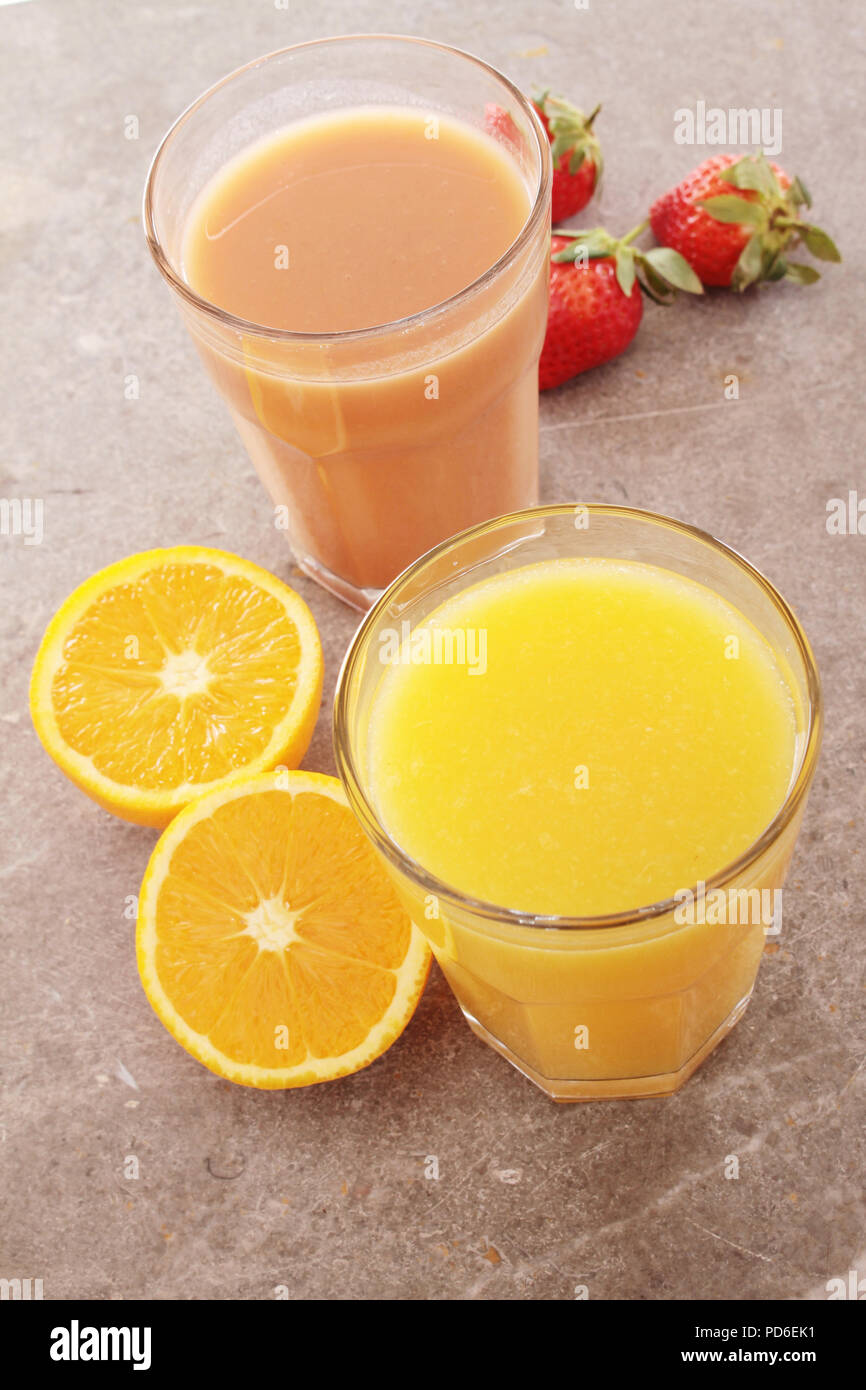 freshly squeezed fruit juice Stock Photo Alamy