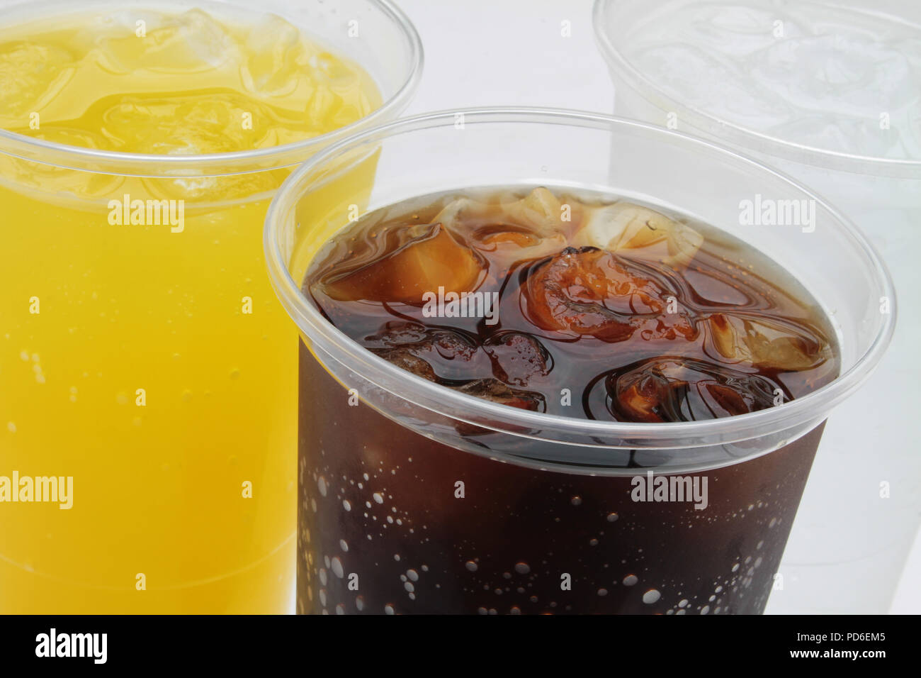 soft fizzy carbonated drinks Stock Photo