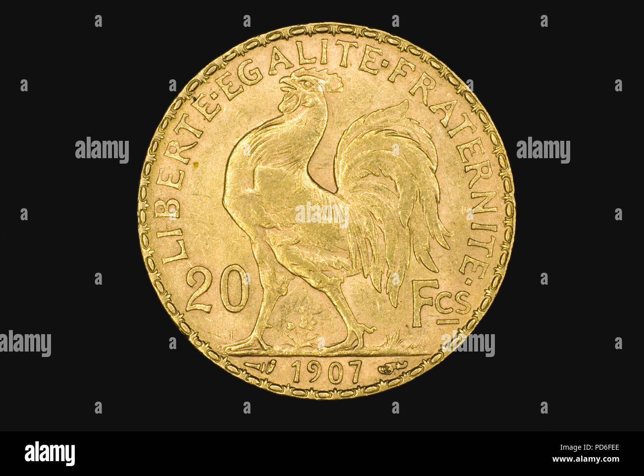 French Gold Coin Stock Photo - Alamy
