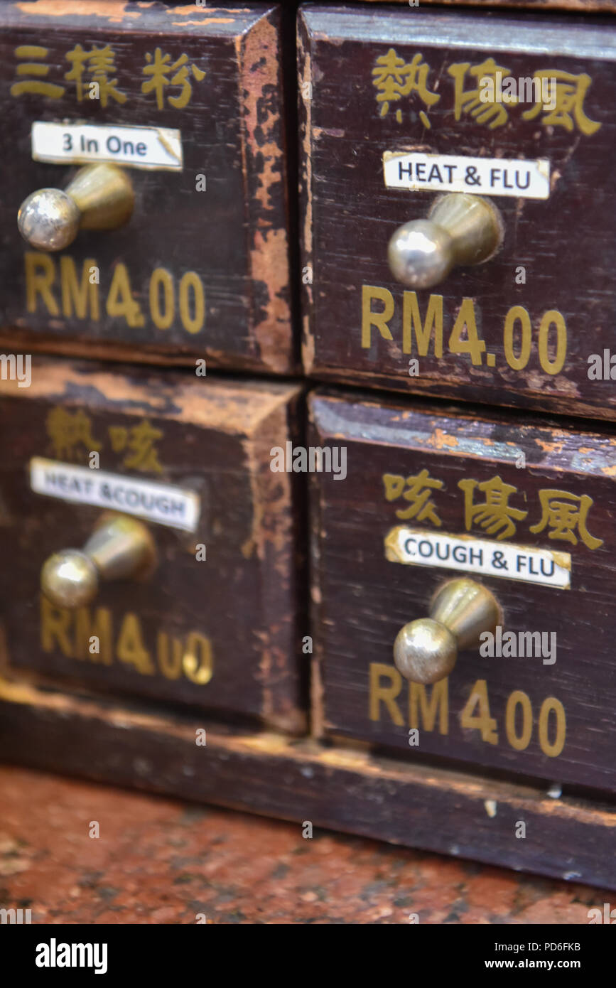 Traditional Chinese herbal medicine , Chinatown , Kuala Lumpur Stock