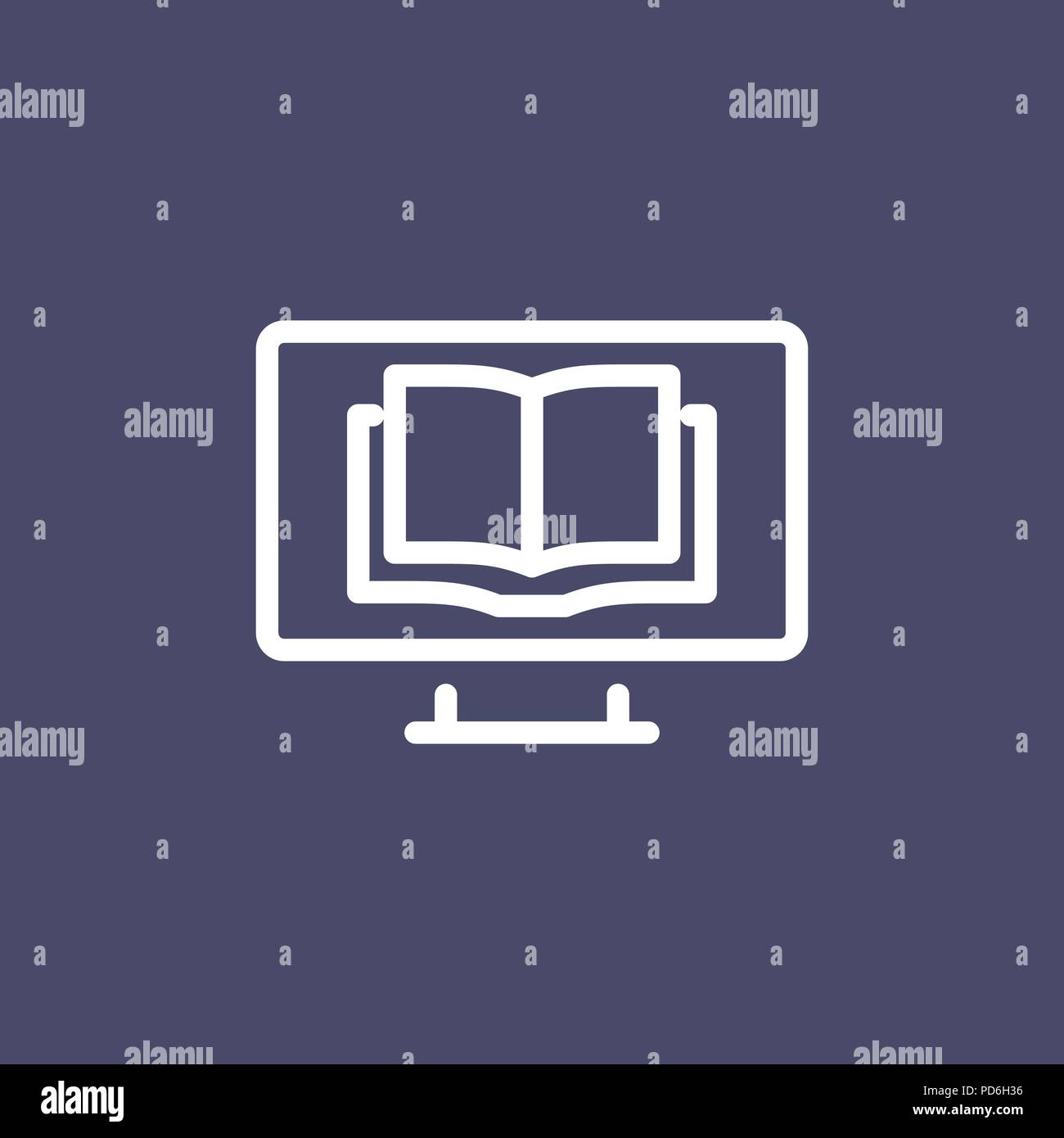 Book icon simple flat style outline illustration. Stock Vector