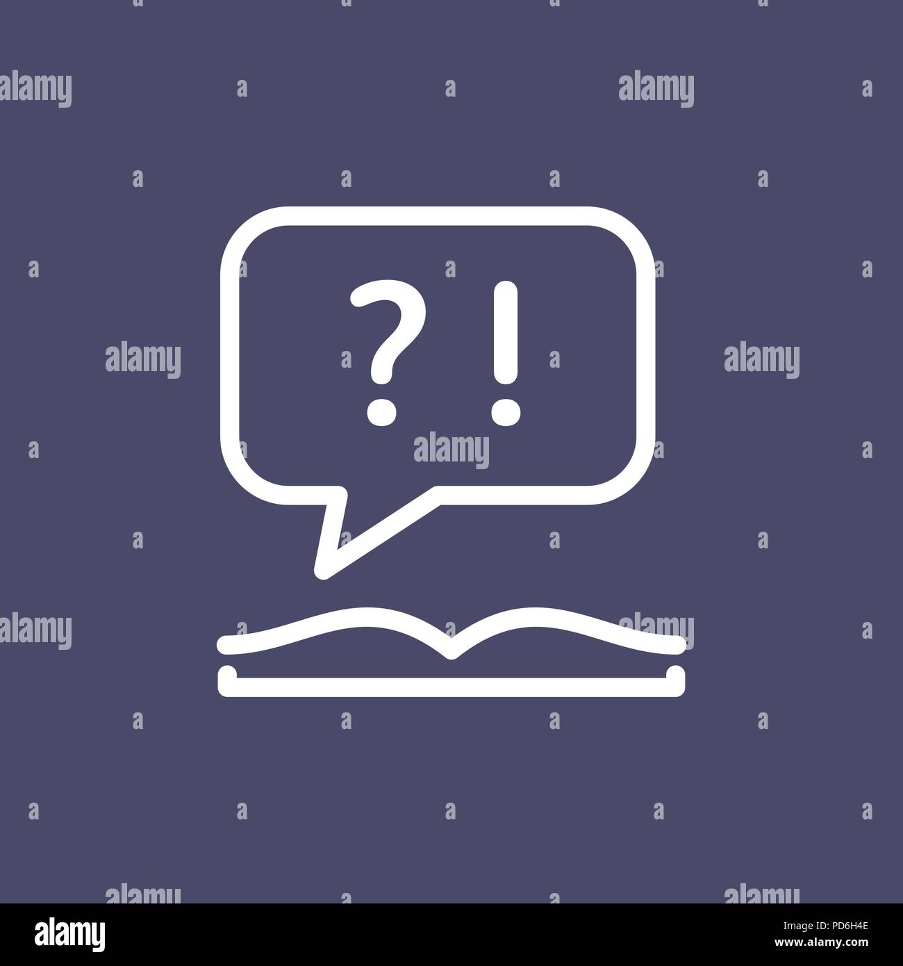 Book icon simple flat style outline illustration. Stock Vector