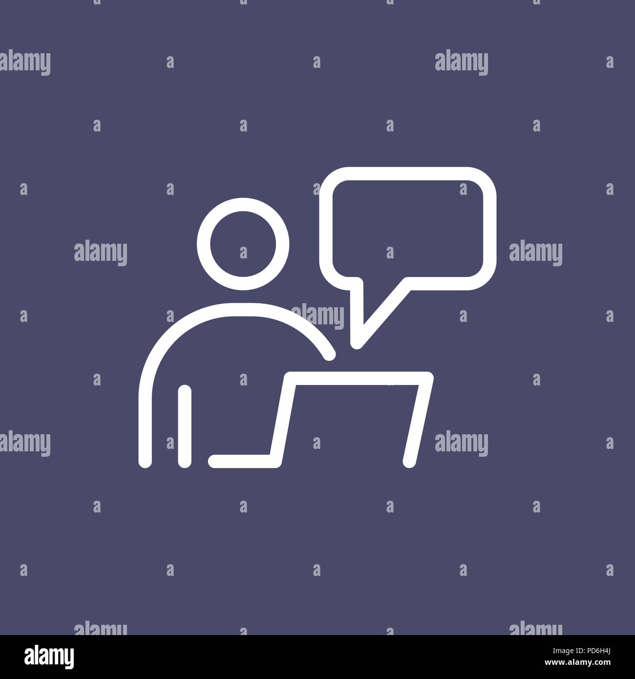 Online education icon simple flat style outline illustration Stock ...