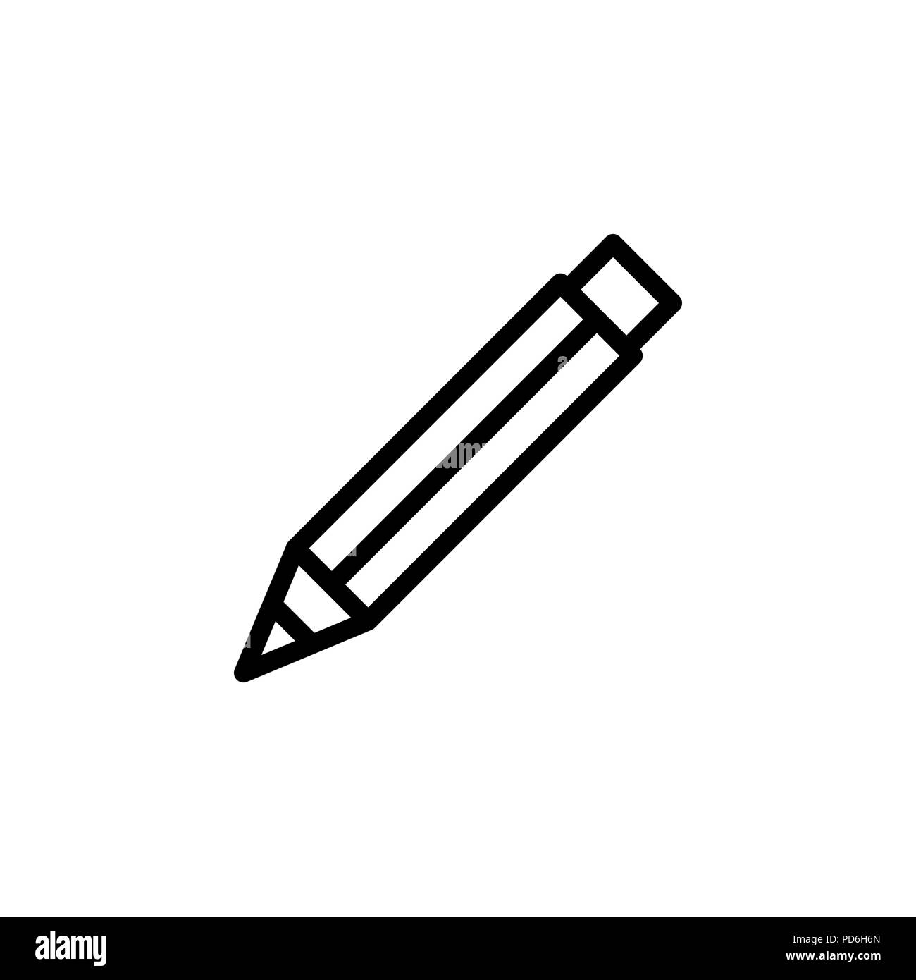 Pencil Icon Simple Flat Style Outline Illustration Stock Vector Image Art Alamy