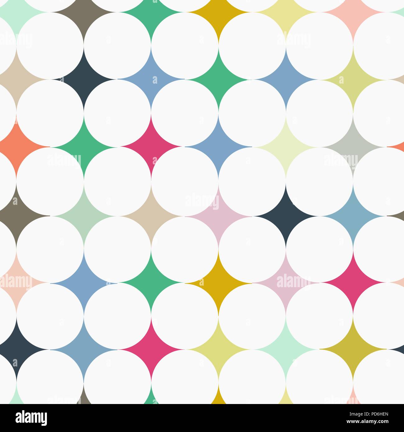 Abstract vector seamless retro tile pattern with geometric rouns ...