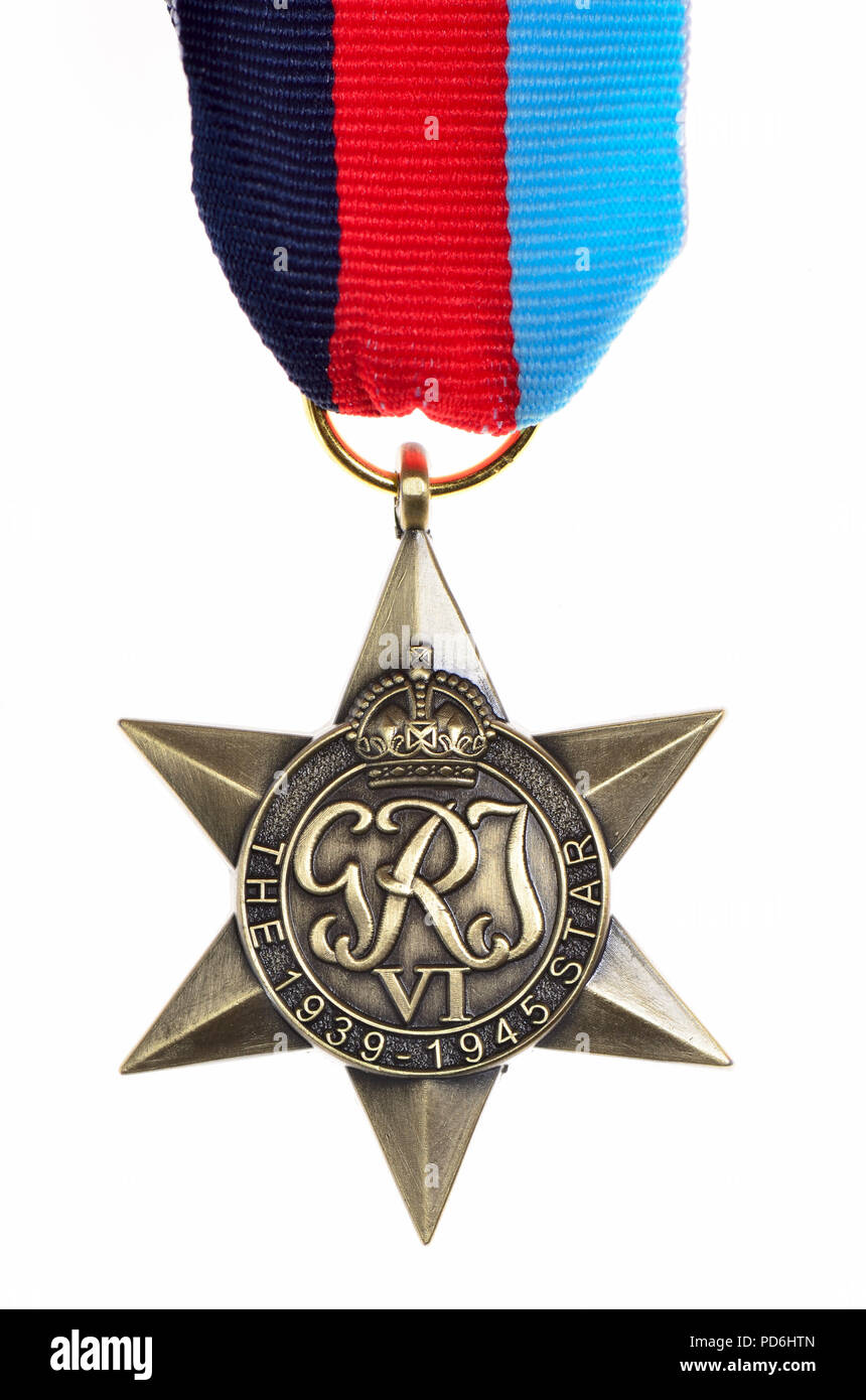 The 1939-1945 Star - Second World War medal instituted July 1943 for subjects of the British Commonwealth for service in the Second World War. Stock Photo