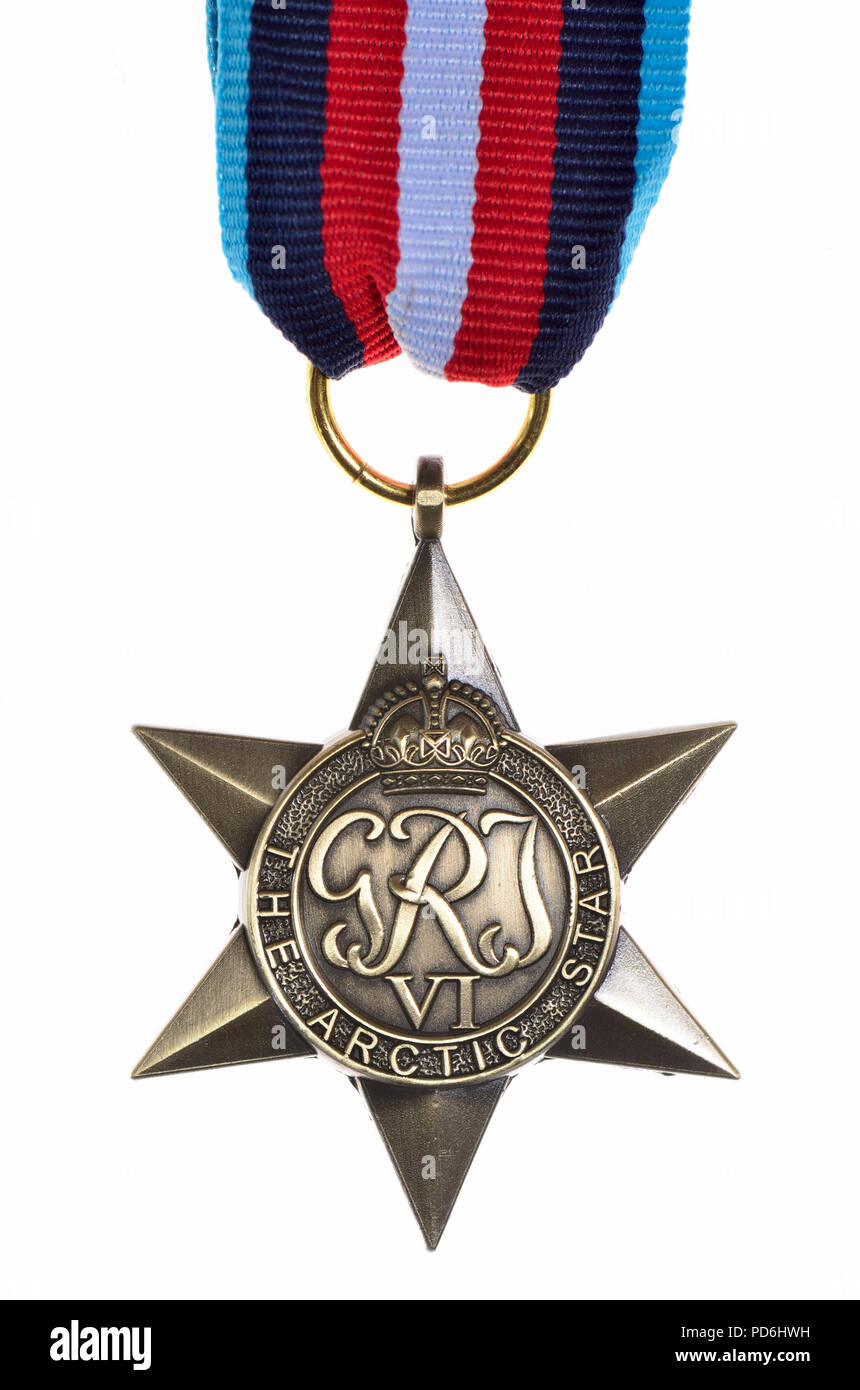 The Arctic Star - Second World War medal instituted December 2012 for subjects of the British Commonwealth for service in the Second World War,..... Stock Photo