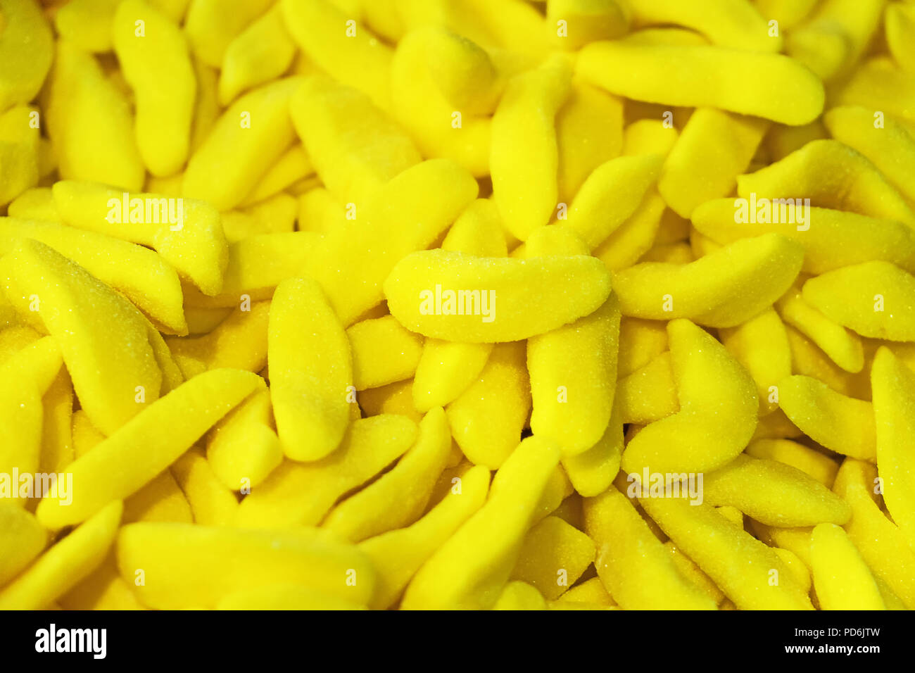 Yellow banana candies in the shop Stock Photo Alamy