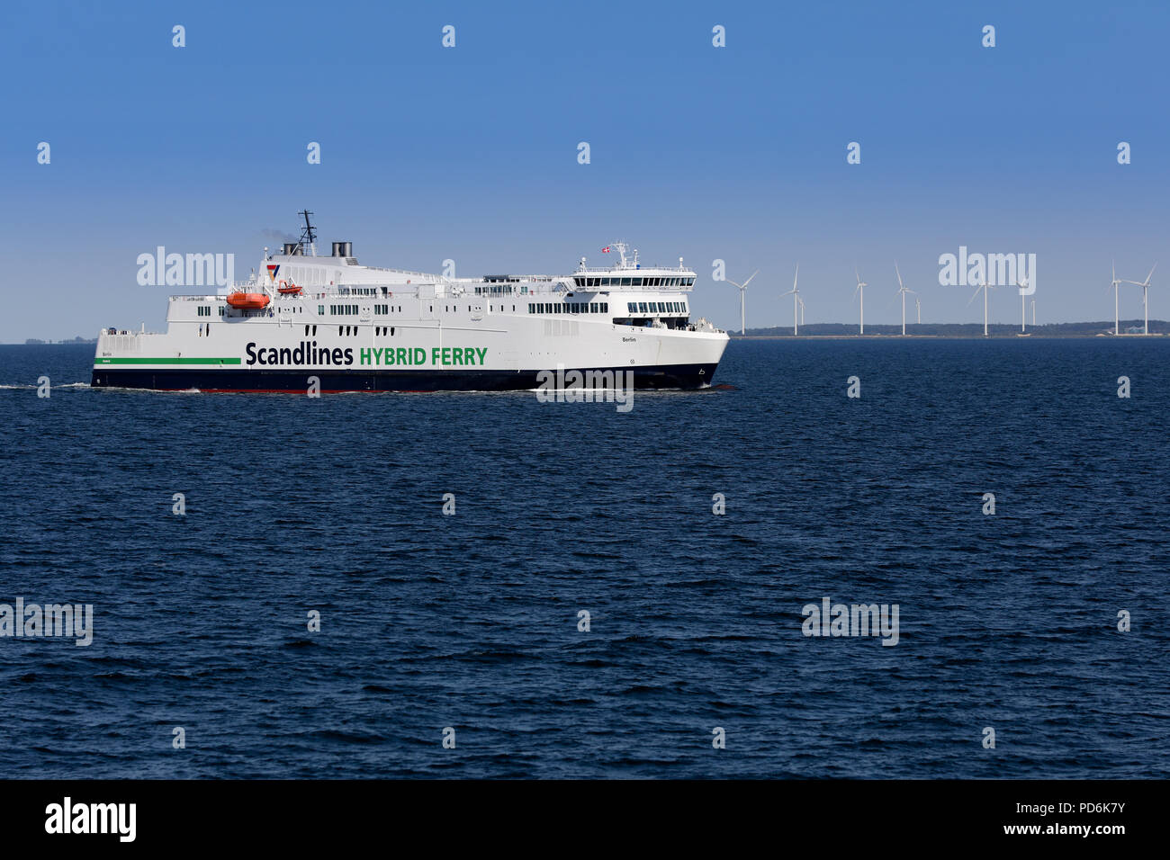 M/V Berlin hybrid ferry on the Rostock-Gedser route Stock Photo