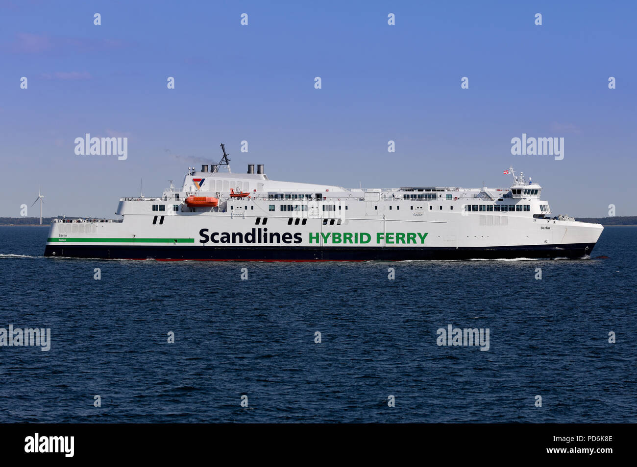 M/V Berlin hybrid ferry on the Rostock-Gedser route Stock Photo