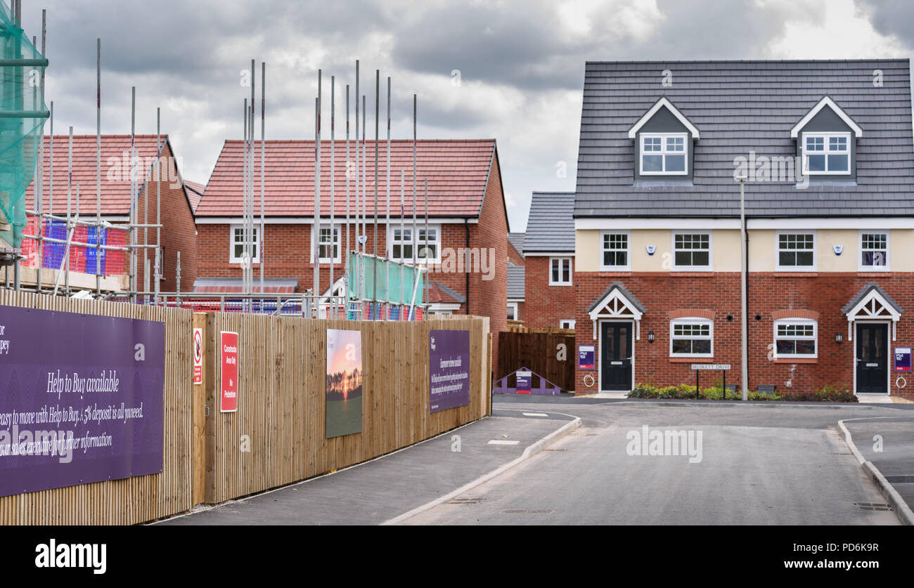 New Taylor Wimpey housing built at Winnington Village, Winnington, Northwich, Cheshire UK. Stock Photo