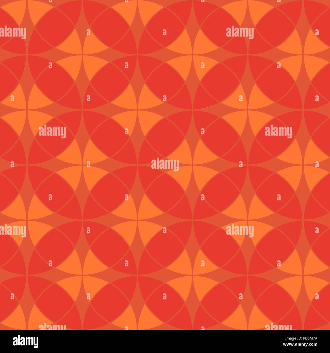 Abstract Circular Tiles Seamless Vector Pattern. Geometric texture. Repeating background. Stock Vector