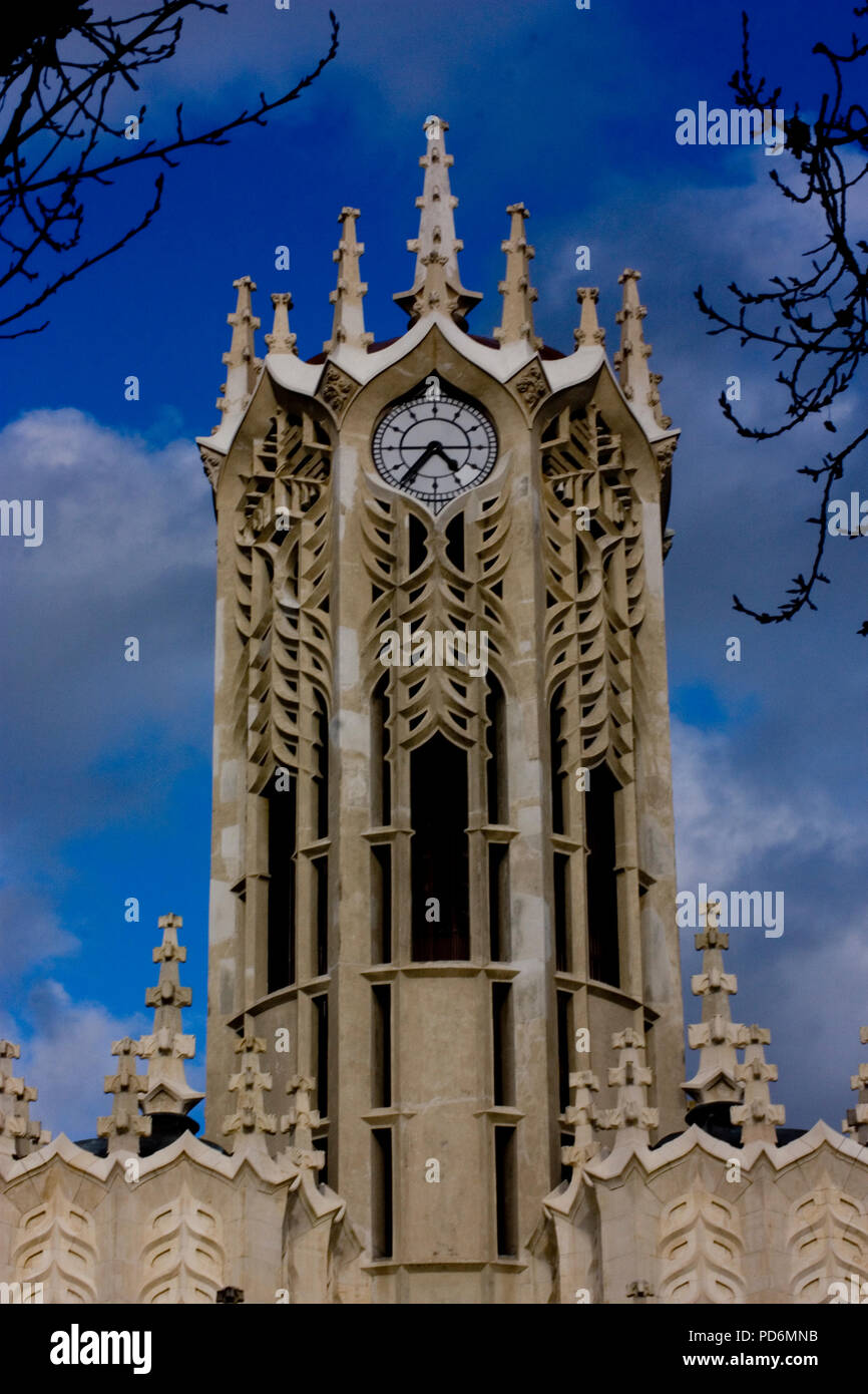 Old clock tower architecture sight of Auckland NZ New Zealand Stock Photo