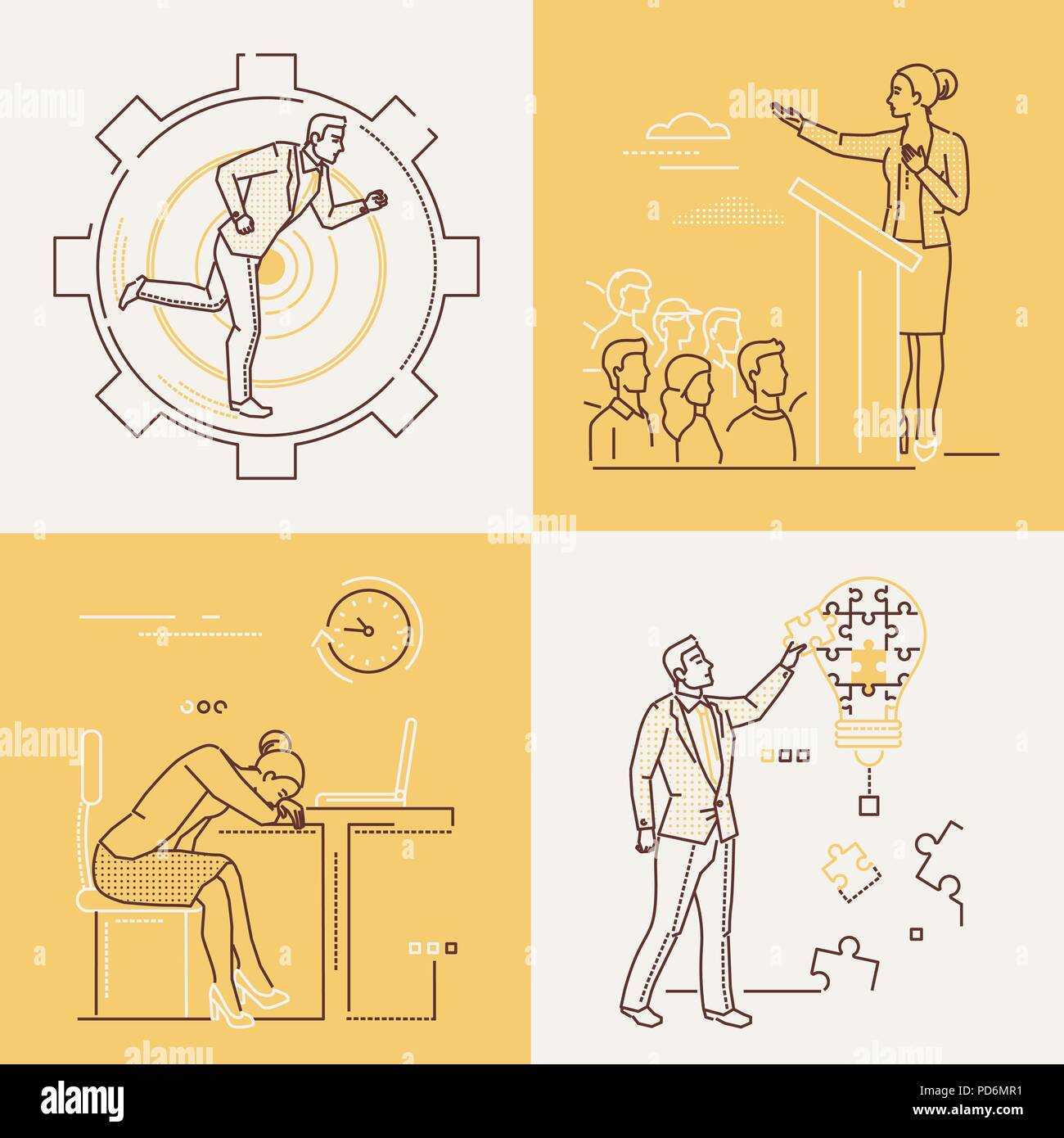 Business concepts - set of line design style illustrations Stock Vector ...