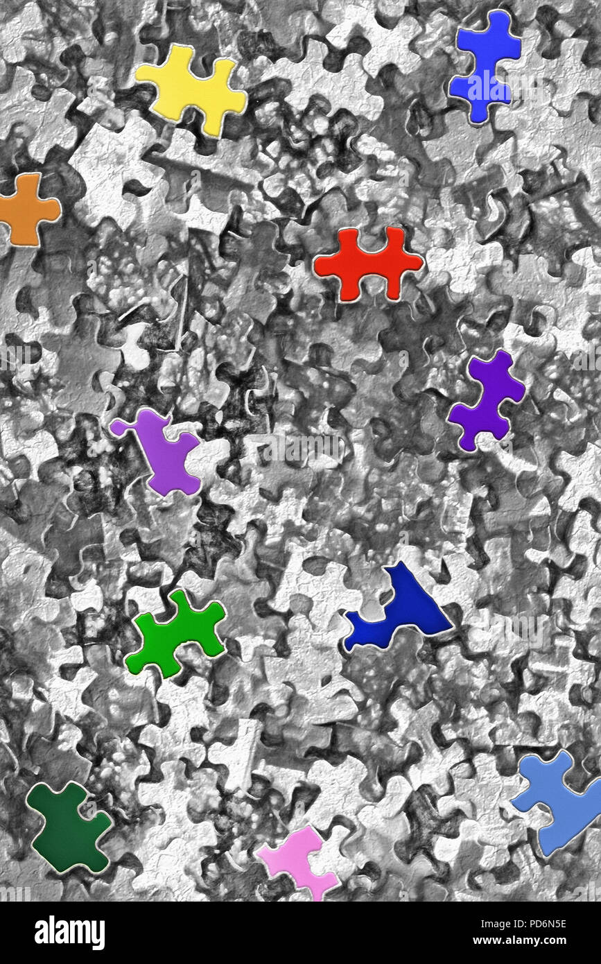 Spread Out (Face Up) a One-Thousand Piece Jigsaw Puzzle to Create this  Varied and Interesting Background. Can You Guess What It Is? Original photo  has Stock Photo - Alamy