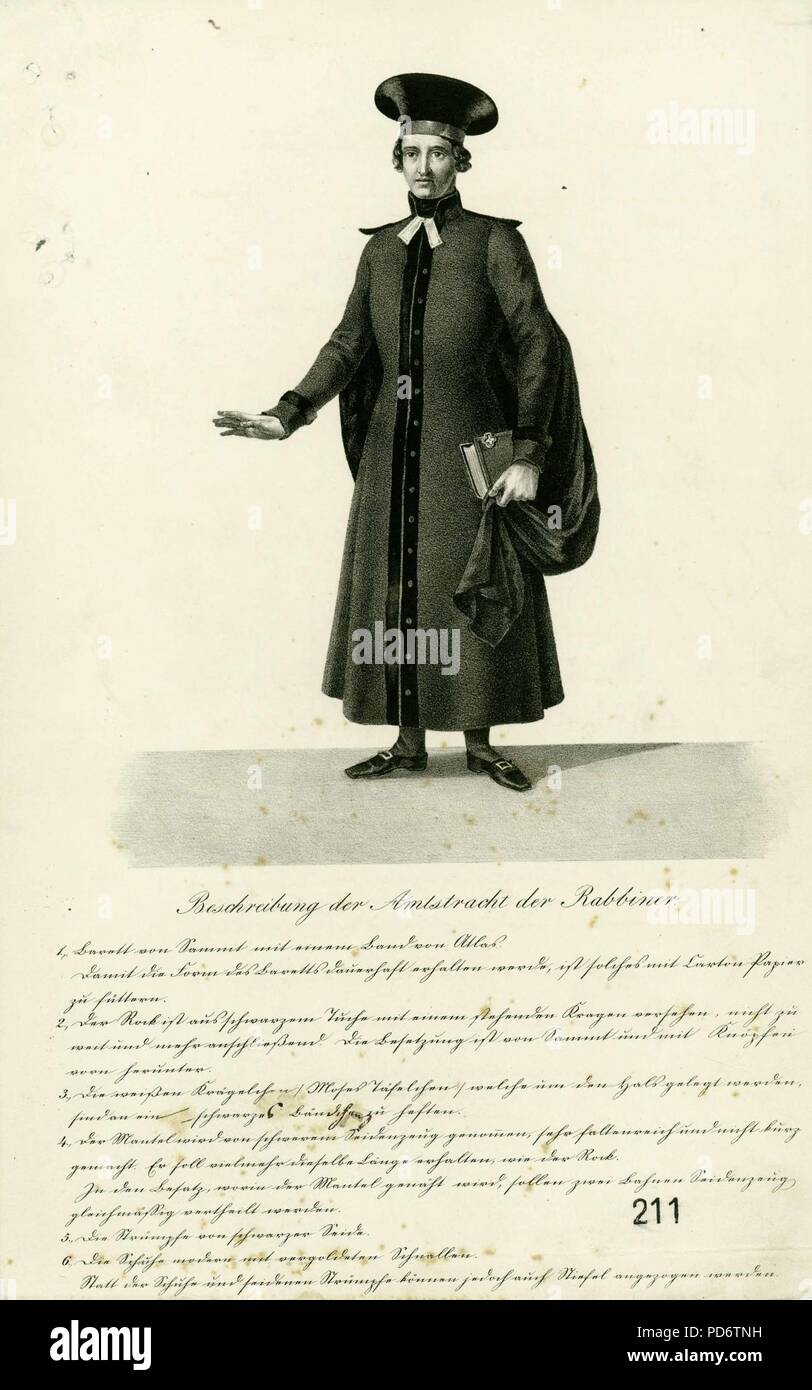 Amtstracht der badischen Rabbiner 1843. Stock Photo