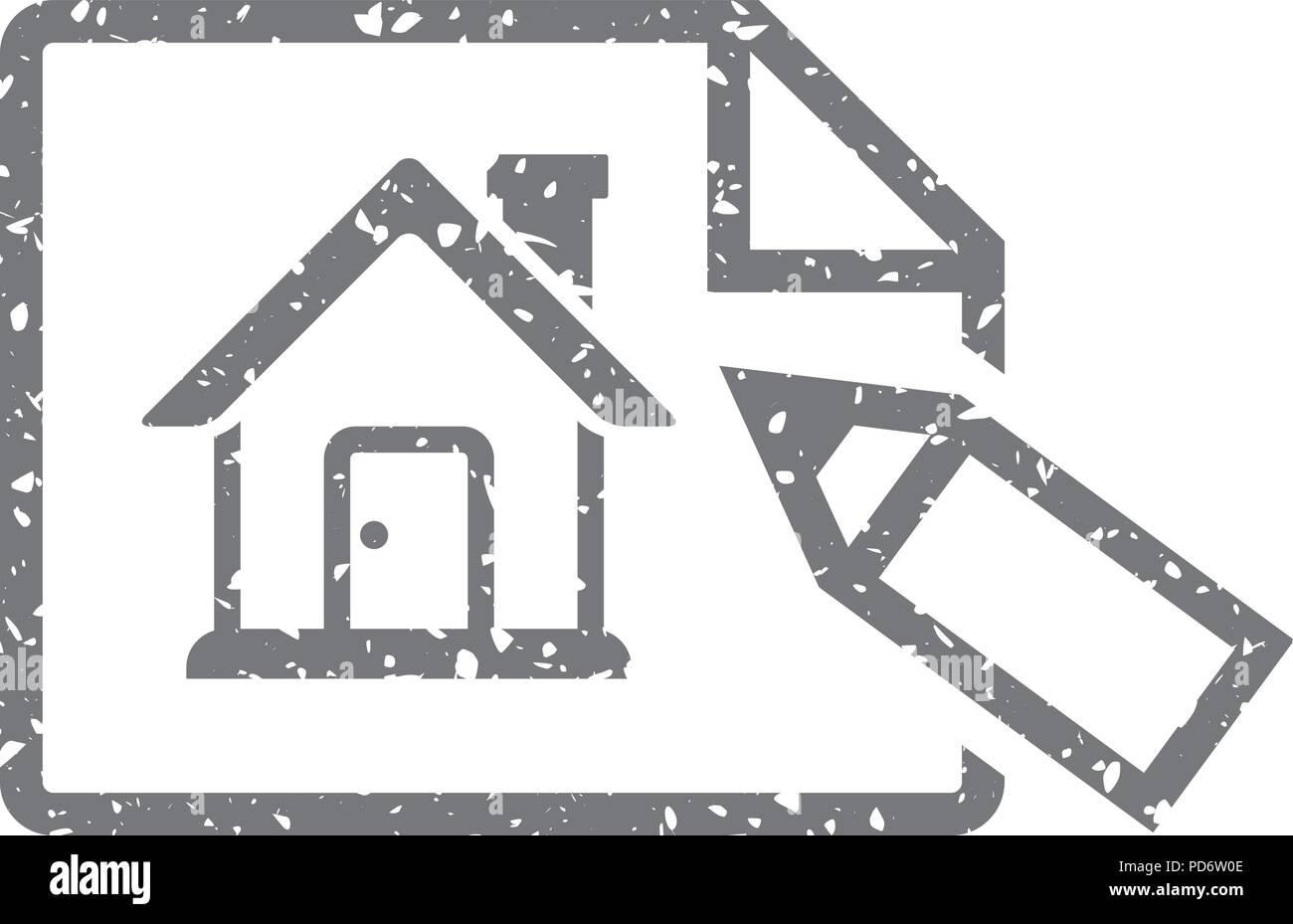 Grunge icon - House blueprint Stock Vector Image & Art - Alamy