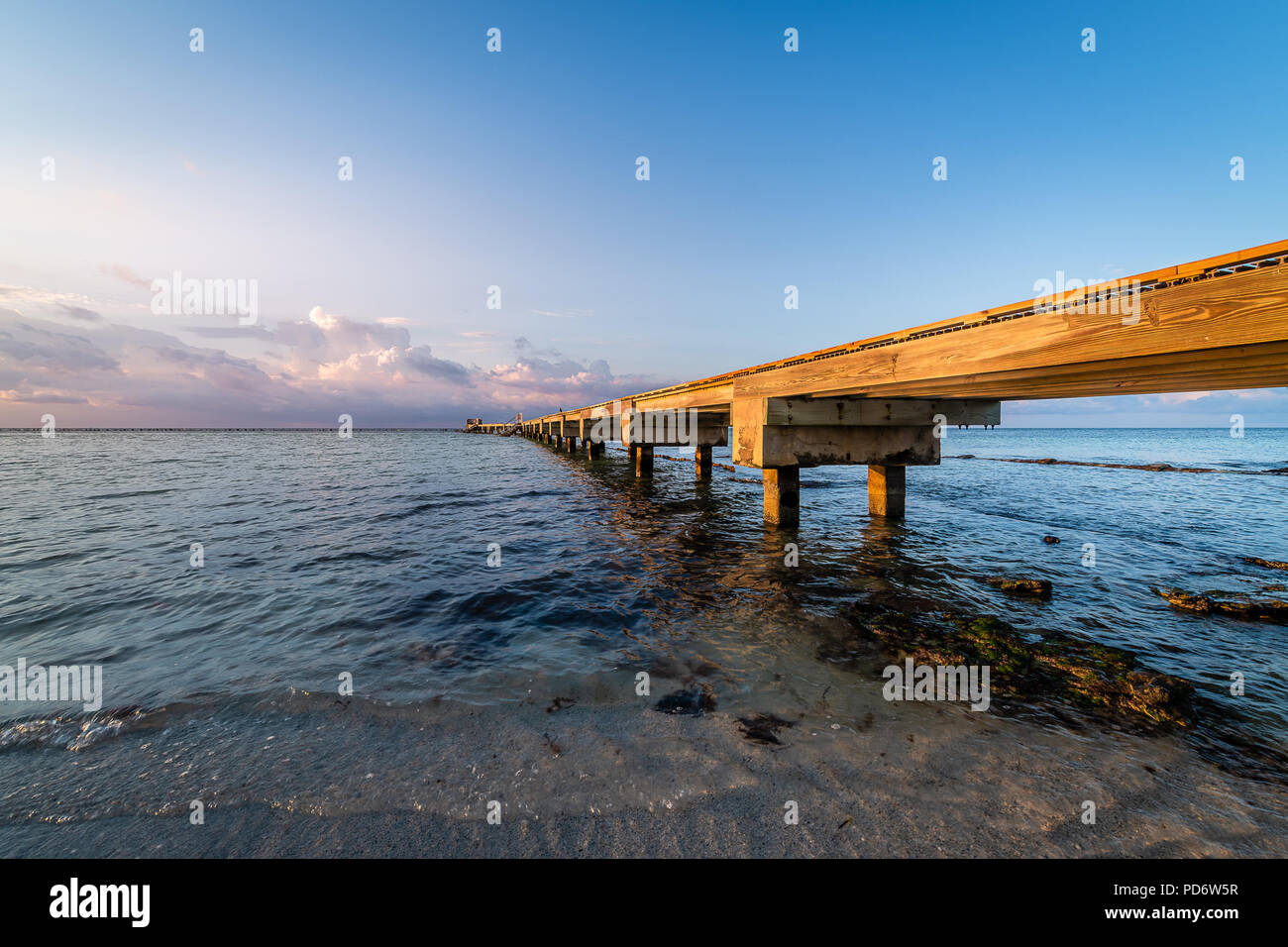 Sunrise from the Higgs Beach Pier Stock Photo Alamy