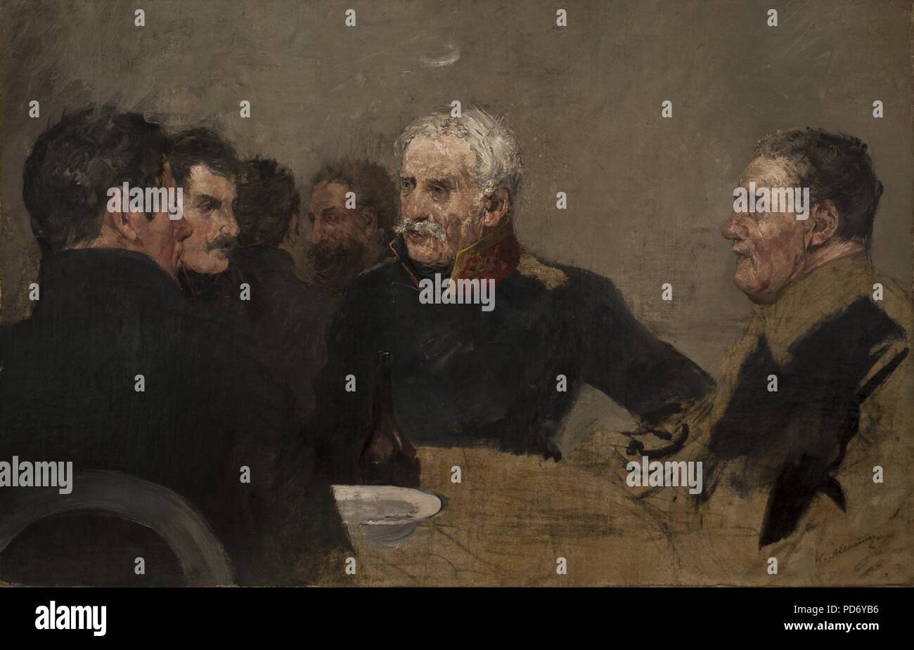 Wilhelm Altheim - General Blücher mit seinen Offizieren am Tisch sitzend (1890-95). Stock Photo