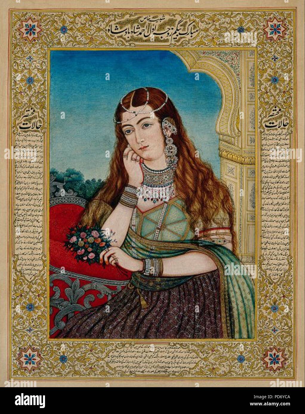 mughal ladies dress An European woman in costume and jewellery - 19th Century Stock Photo handle