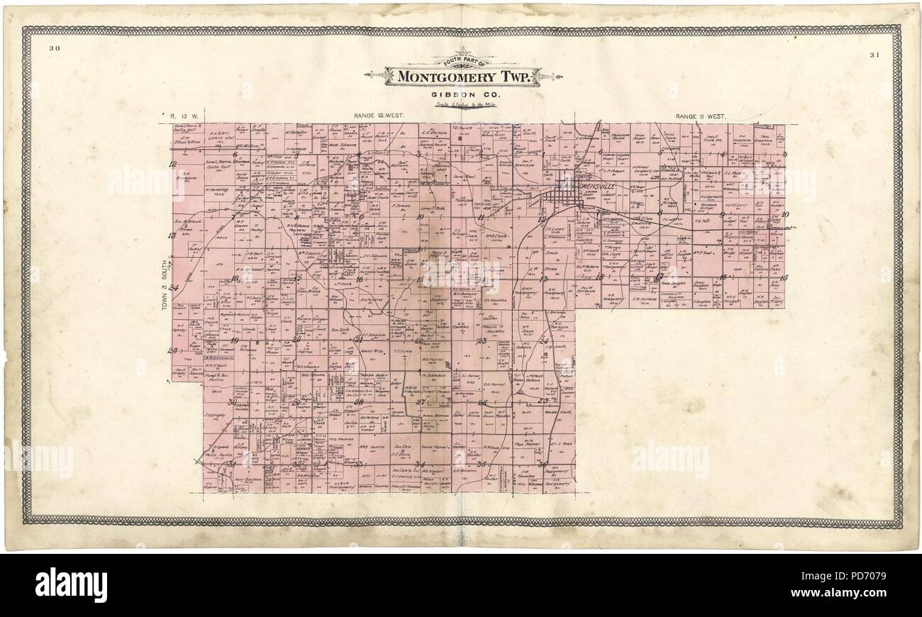 An illustrated standard atlas of Gibson County, Indiana Stock Photo Alamy